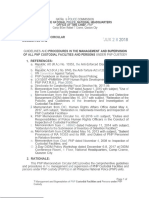 MC No. 2018-027 Guidelines and Procedures in The Management and Supervision of All Custodial Facilities and Persons Under PNP Custody