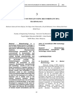 Production of Insulin Using Recombinant Dna Technology