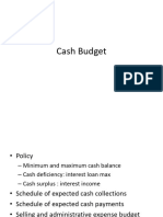 Cash Budget