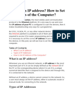 IP Address & To Set IP Address of The Computer