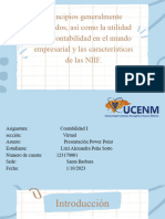 Principios Generalmente Aceptados, Así Como La Utilidad de La Contabilidad en El Mundo Empresarial y Las Características de Las NIIF.