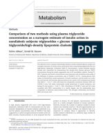 Comparison of Two Methods Using Plasma Triglyceride