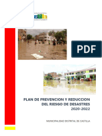 Plan de Prevencion y Reduccion Del Riesgo de Desastres Al 2020 2022 Municipalidad Distrital de Castilla