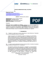 Petición de Transmetro Al Tribunal de Lo Contencioso Administrativo Del Atlántico