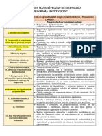 Dosificación Matemáticas 2°