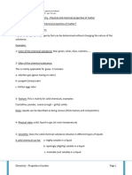 Chemistry - Grade 10 - 11 - Physical and Chemical Properties of Matter