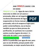 Como Preparar Ormus Casero Con Carbonato de Sodio PDF Materias Primas