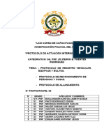 Trabajo Manual de Protocolo de Registro Vehicular, Reconocimiento y Allanamiento