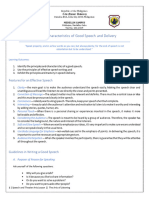 STA - Chapter 1 Lesson 3 Principles and Characteristics of Good Speech