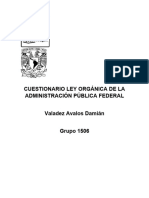 Cuestionario Ley Orgánica de La Administración Pública Federal