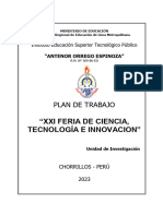 Plan de Trabajo Xxi Feria de Ciencia, Tecnologia e Innovacion 2023 Corregido