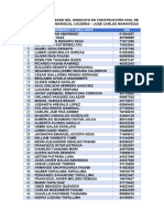 Padron Actualizado Del Sindicato en Construcción Civil de La Provincia de Mariscal Cáceres