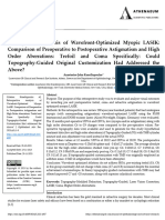 Retrospective Analysis of Wavefront Optimized Myopic LASIK Comparison of Preoperative To Postoperative Astigmatism