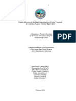 PR Gender Difference in Reading Comprehension of Grade 7 Students Final