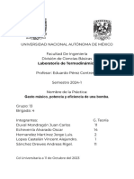 LT - Reporte7.gasto Másico, Potencia Y - Eficiencia de Una Bomba - brigada4.Grupo13.Semestre2024-1