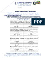 ACTIVITY SHEET GRADE 7 2nd Quarter