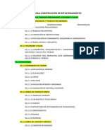 Partidas para Construcción de Estacionamiento