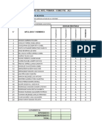 Registro Del Nivel Primaria - Ii Bimestre - 2023 Grado Y Sección: 4 "B" Docente: Galo Lewis Arbildo Acosta