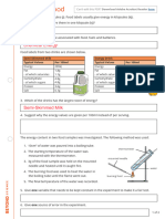 Energy in Food Worksheet - Interactive