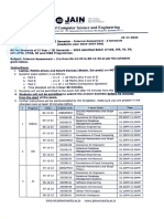 III Sem - Internal Assessment - 2 Time Table 