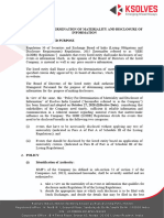 9 Policy On Determination of Materiality and Disclsoure of Infromation