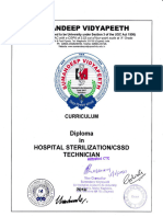 Diploma Hospital Sterilization CSSD Technician Old