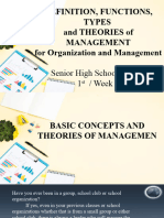 1.1 Definition, Function, Types and Theories For Organization and Management