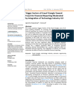 Trigger Factors of Fraud Triangle Toward Fraud On Financial Reporting Moderated by Integration of Technology Industry 4.0