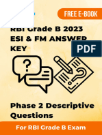 Rbi Grade B 2023 Esi FM Descriptive Questions Answer Key