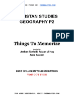 Geography PakStd Memorization List