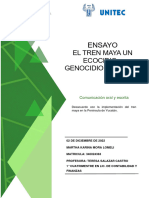 Ensayo: El Tren Maya Un Ecocidio Y Genocidio Cultural