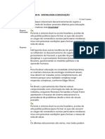 Questionário Unidade Iii Sociologia e Educação