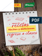 Recetario Recetas Regreso A Clases