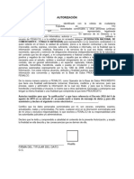 Autorización para Consulta y Reporte - F