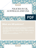 HR Policies in Uk, Australia and USA