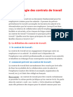 Typologie Des Contrats de Travail PDF