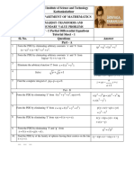 Tutorial Sheet 1 - Unit 1