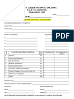 Consultancy Project Assessment Sheet