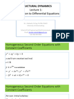 Lecture 1 - Introduction To Differential Equations