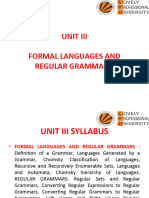 Unit III Regular Grammar