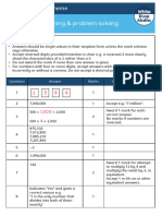 Year 6 Mathematics 2022 Autumn White Rose Reasoning Problem Solving Paper 2 Marking Scheme