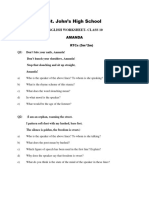 Class 10 English AMANDA-WORKSHEET