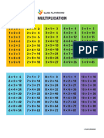 Multiplication Table Color US Letter