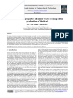 Estimation of Properties of Mixed Waste Cooking Oi