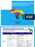 Cronograma de Adhesion de Partidos, Sectores, Movimientos Sociales Ante El Cne.