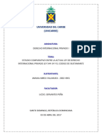 Análisis Comparativo Entre La Actual Ley de Derecho Internacional Privado Ley 544-14 y El Código de Bruscamente Que Es La Ley Vieja