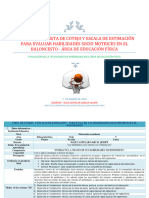 Lista de Cotejo y Escala de Estimacion en El Area Educacíon Fisica