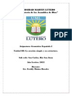 Folleto Gramática Española I UNIDAD III