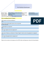 ONWA Distributor Questionnaire