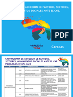 Cronograma de Adhesion de Partidos, Sectores, Movimientos Sociales Ante El Cne 07 Nov